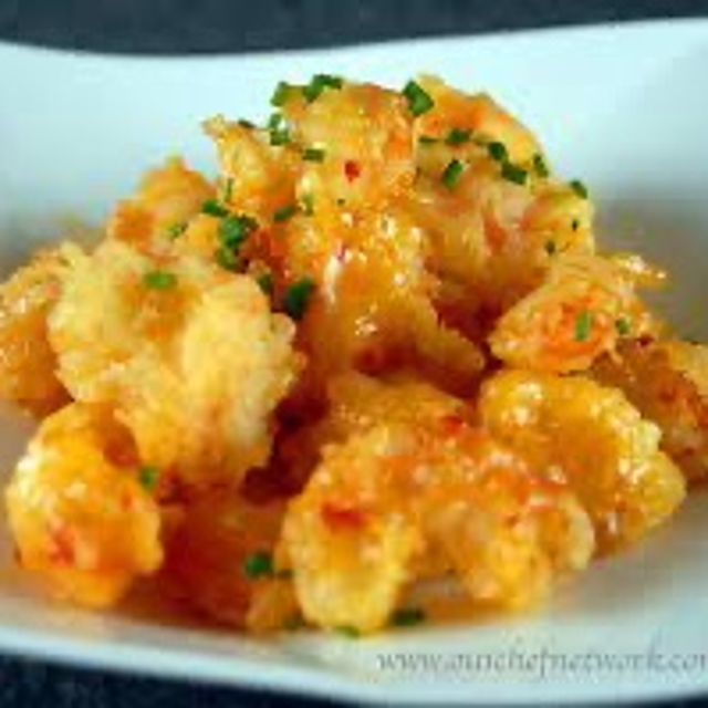 Popcorn Shrimp Tempura.